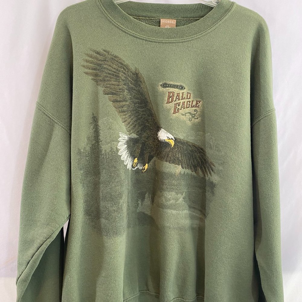 George Green "American Bald Eagle" Long Sleeve Sweatshirt NWOT Men's Size Large